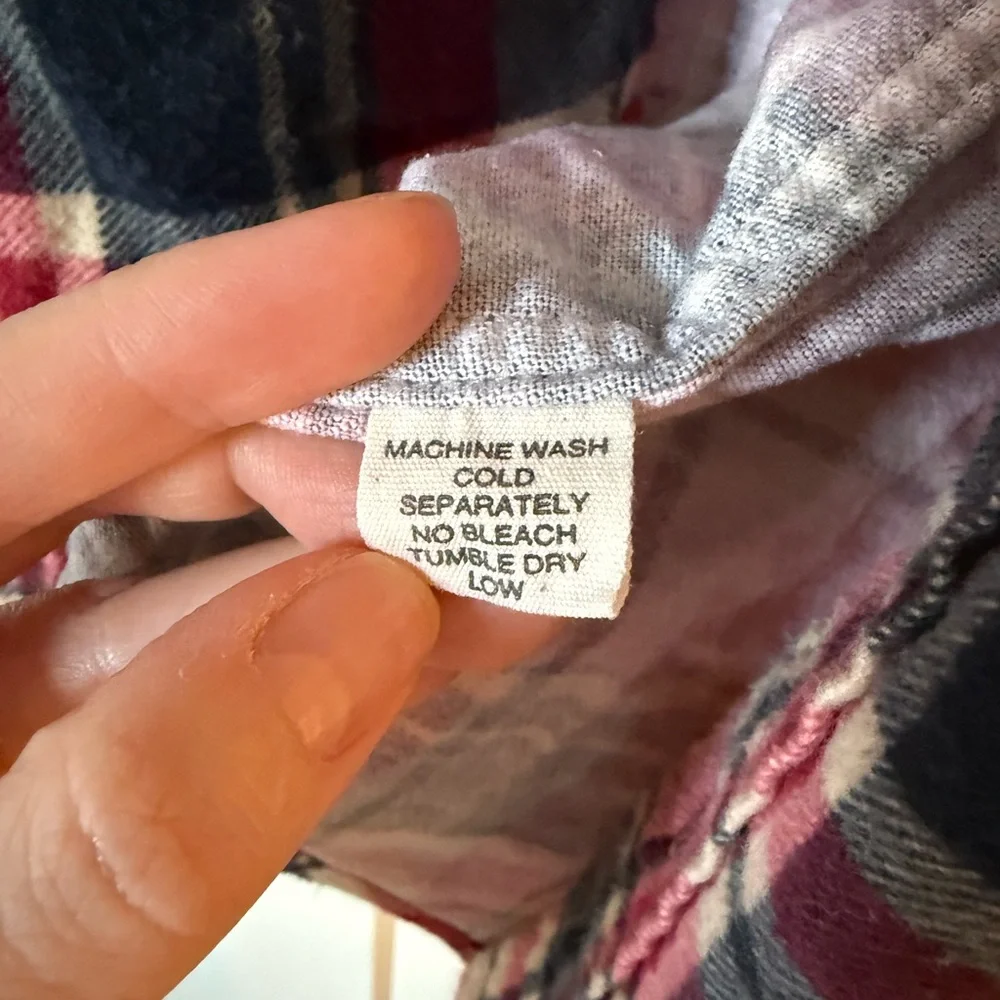 Men's J.Crew Red Plaid Flannel Shirt sz L Ranch Outdoor Chore Work